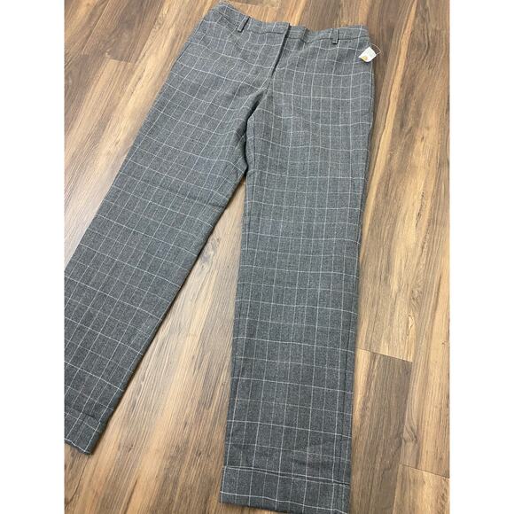 NEW W/TAGS Women Talbots wool plaid grid cuffed flat front dress pants, 10 - Picture 2 of 4